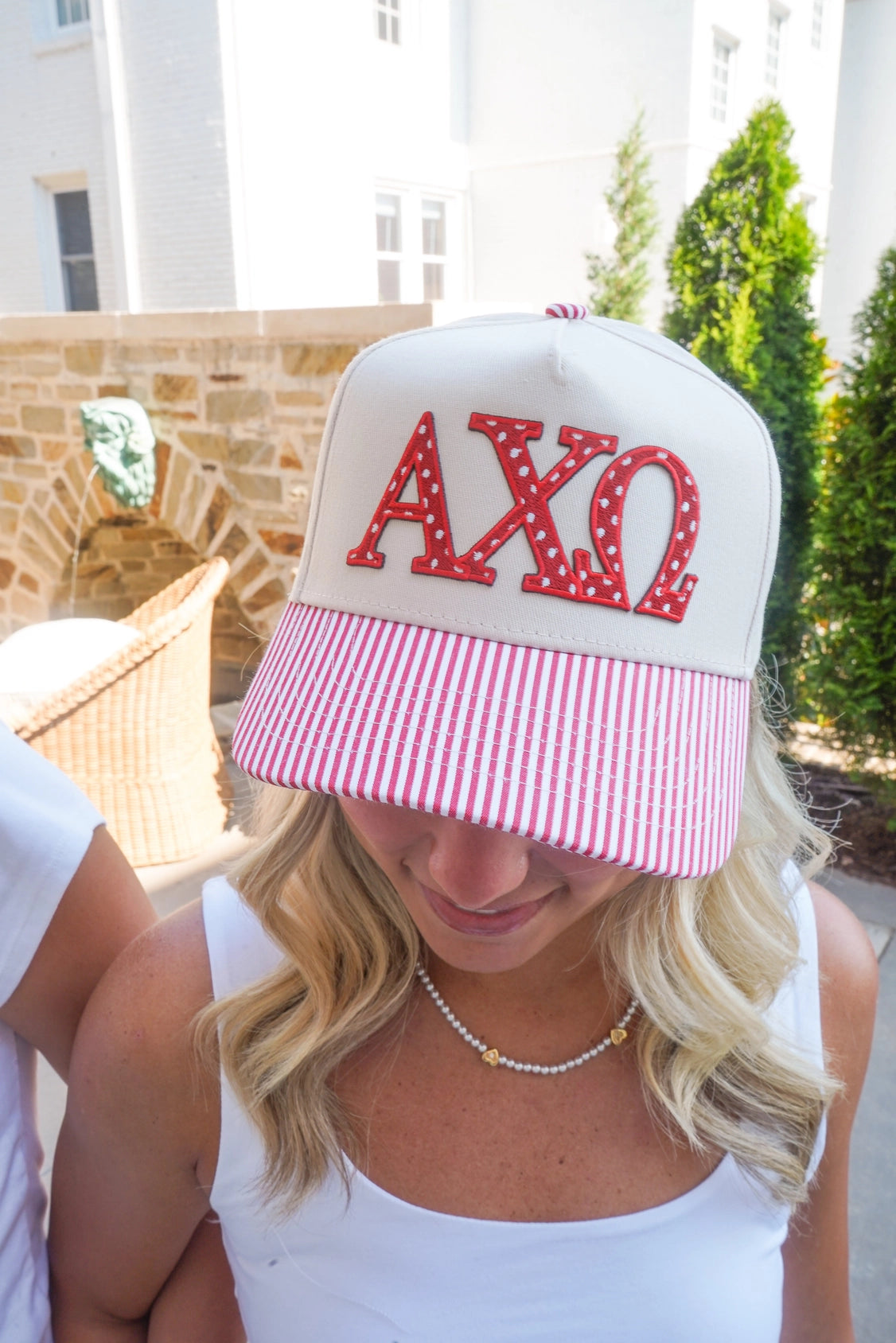 Alpha Chi Omega (AXO) Patterned Trucker Hat