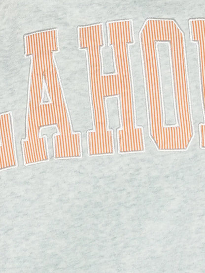 PREORDER: Pinstripe Embroidered Oklahoma Mock Neck Sweatshirt (EARLY OCTOBER)