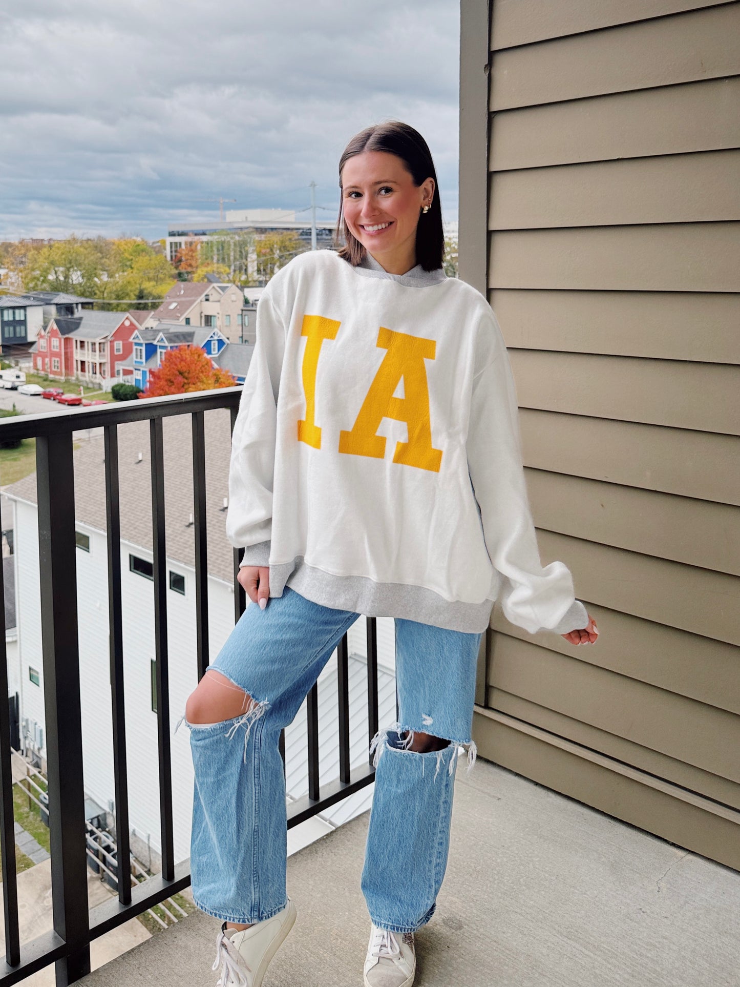 Iowa Reversible Mock Neck Sweatshirt
