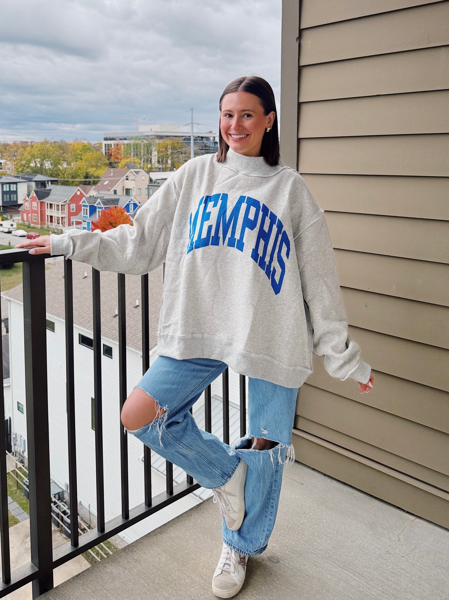 Memphis Reversible Mock Neck Sweatshirt
