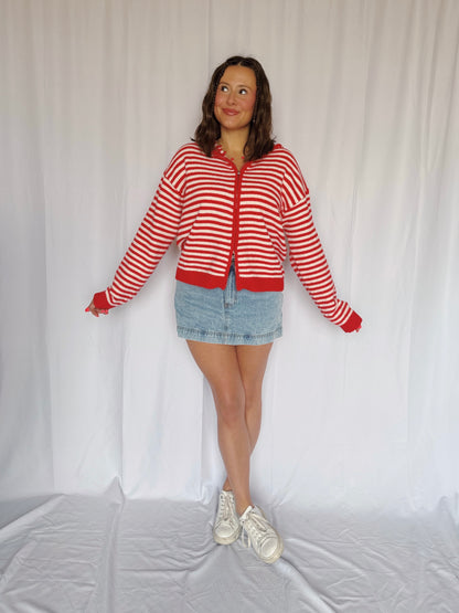 Sugar Rush Striped Zip Up Sweater