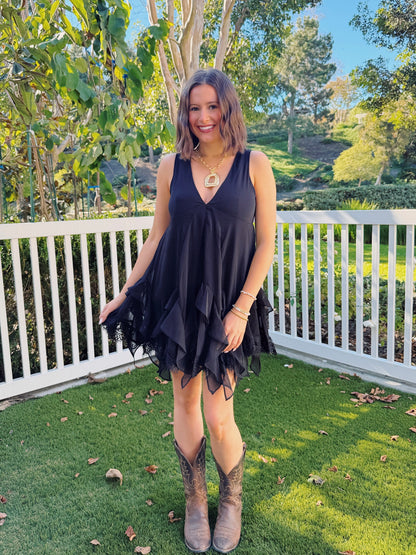 Rustic Romance Ruffle Romper Dress