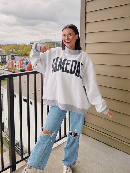 Football/Gameday Reversible Mock Neck Sweatshirt