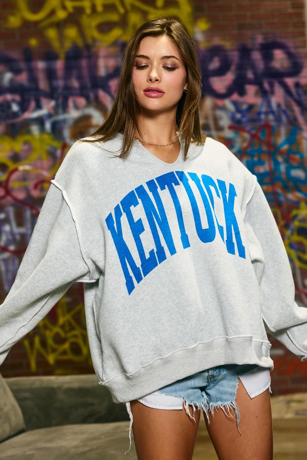 PREORDER: Kentucky Split Neck Sweatshirt (EARLY AUGUST)