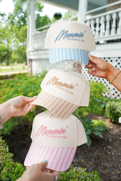 Girl Mom (Mommin') Striped Trucker Hat
