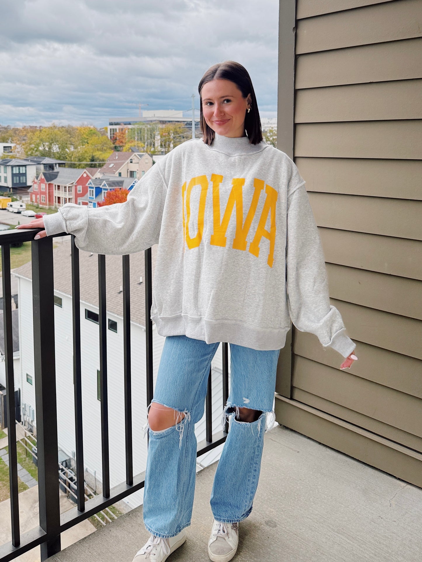 Iowa Reversible Mock Neck Sweatshirt