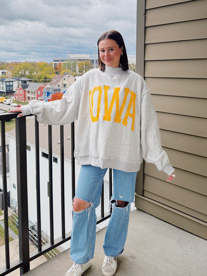 Iowa Reversible Mock Neck Sweatshirt