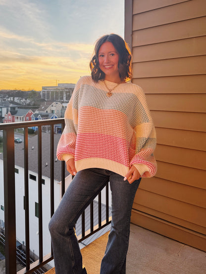 Starburst Colorblock Striped Sweater