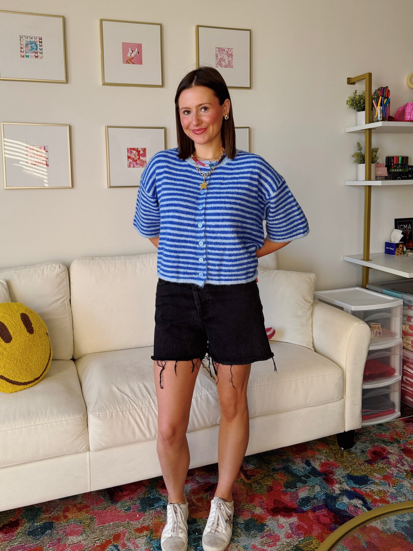 Easy Does It Striped Button Down Cardigan