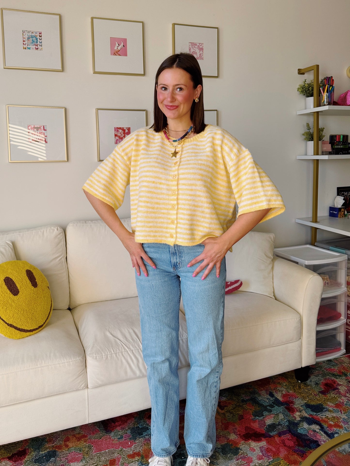 Easy Does It Striped Button Down Cardigan