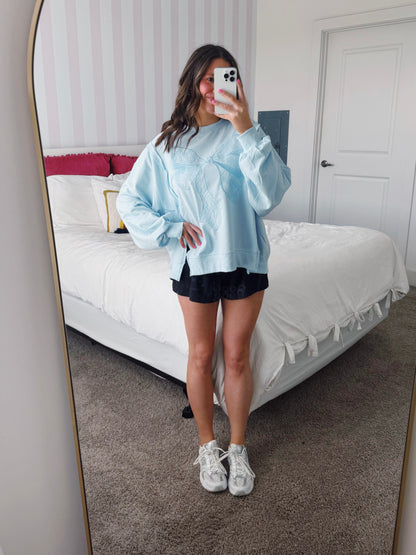 Dancing Through Life Lace Bow Sweatshirt