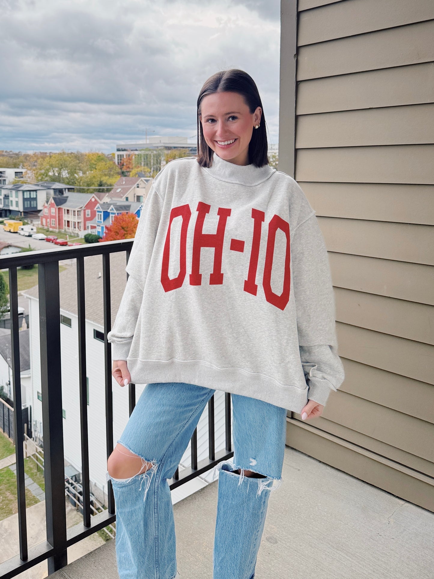 Ohio Reversible Mock Neck Sweatshirt