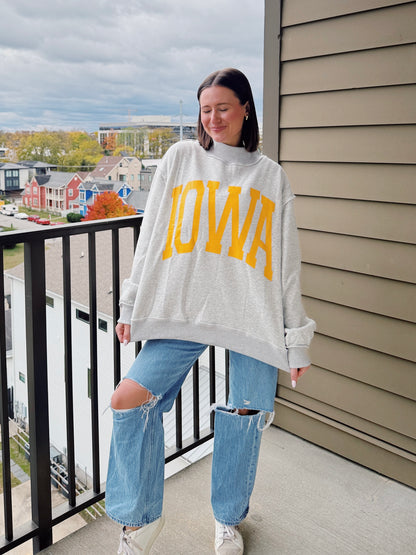 Iowa Reversible Mock Neck Sweatshirt