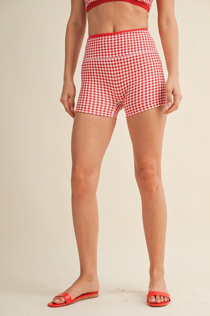 Off Duty Gingham Sports Bra & Shorts Set