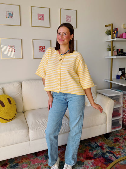 Easy Does It Striped Button Down Cardigan