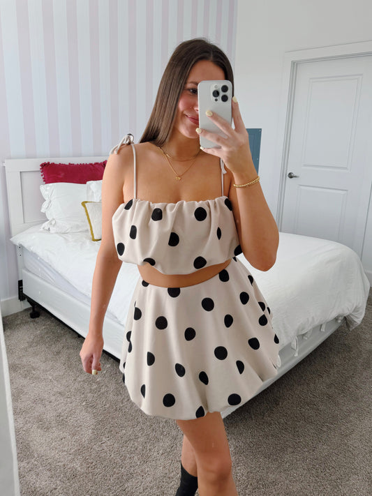 Minnie Mouse Spotted Bubble Top & Skirt Set