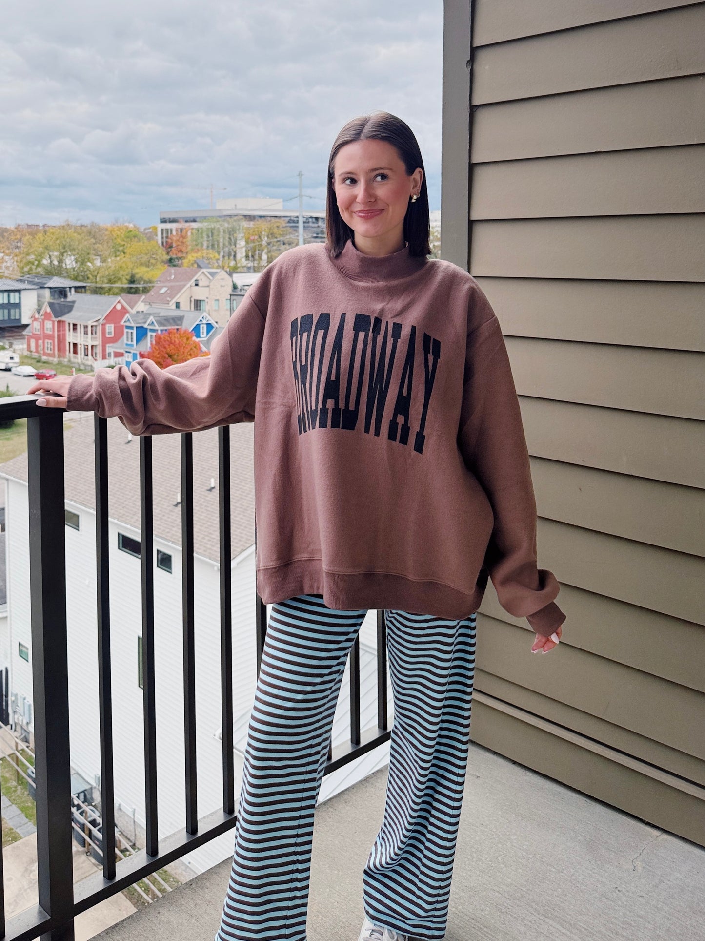 Nashville/Broadway Reversible Mock Neck Sweatshirt