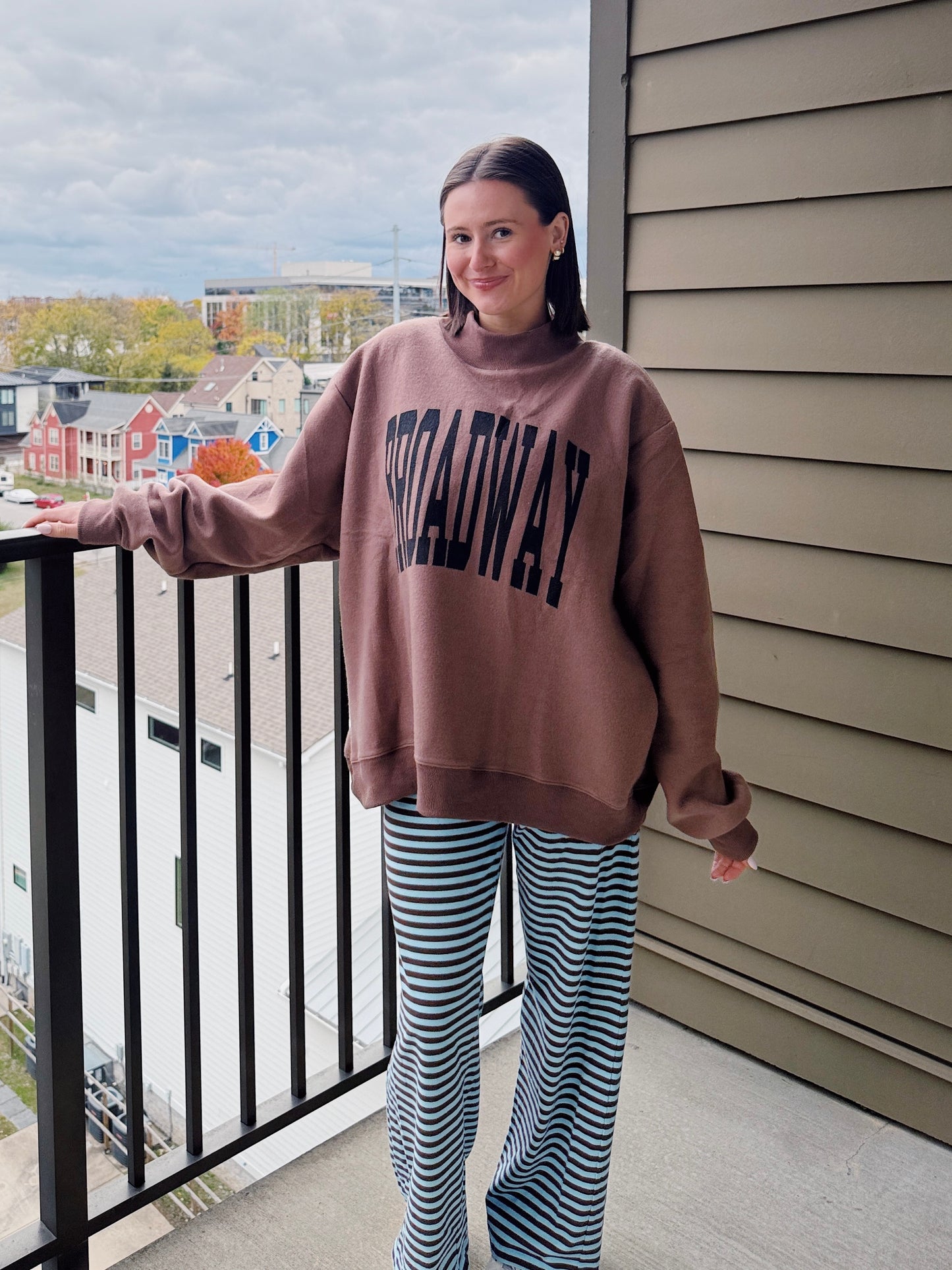 Nashville/Broadway Reversible Mock Neck Sweatshirt