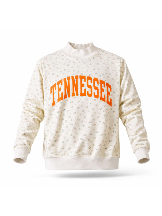 Tennessee Floral Reversible Mock Neck Sweatshirt