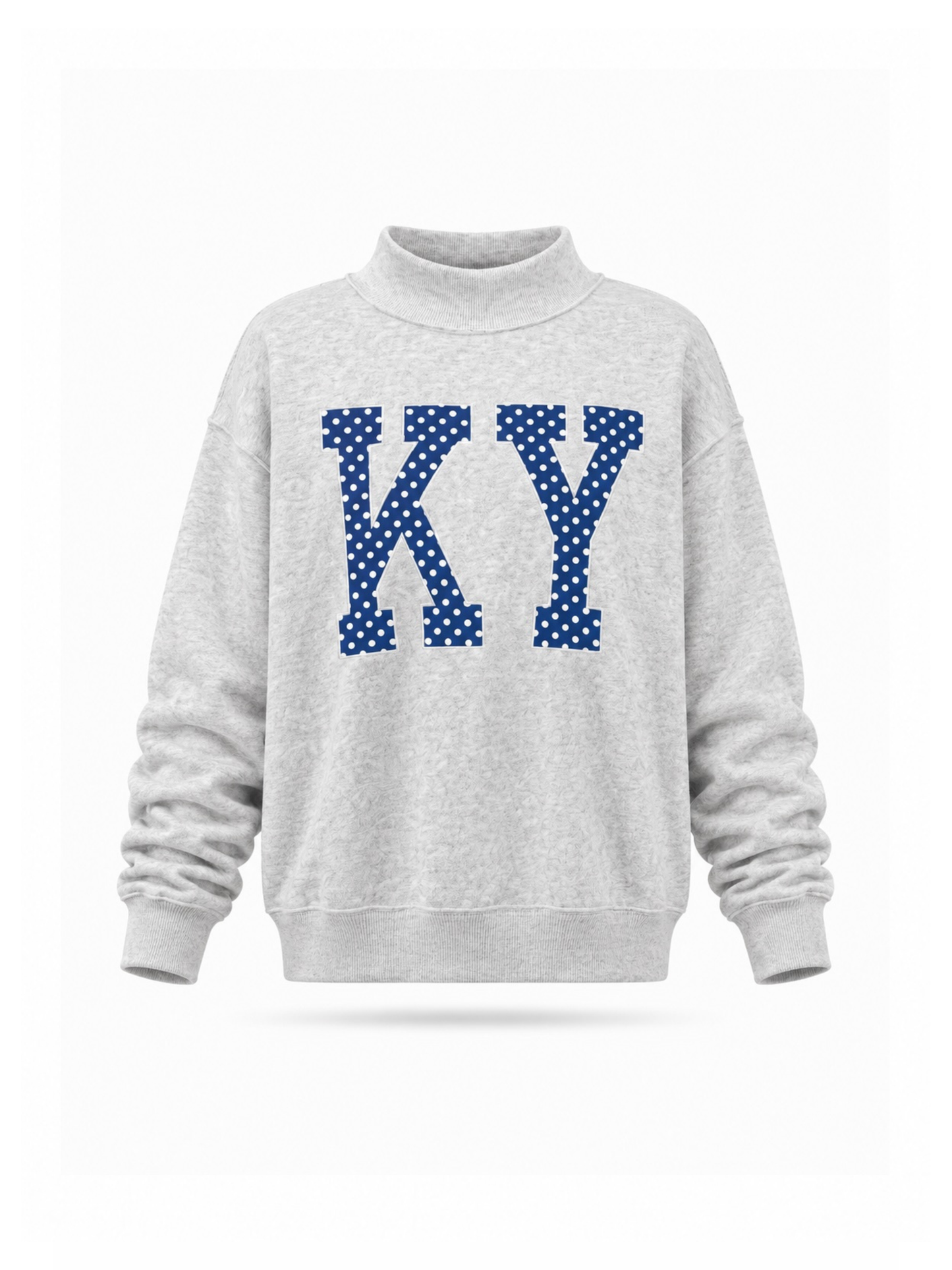 PREORDER: Polka Dot Embroidered Kentucky (KY) Mock Neck Sweatshirt (EARLY OCTOBER)