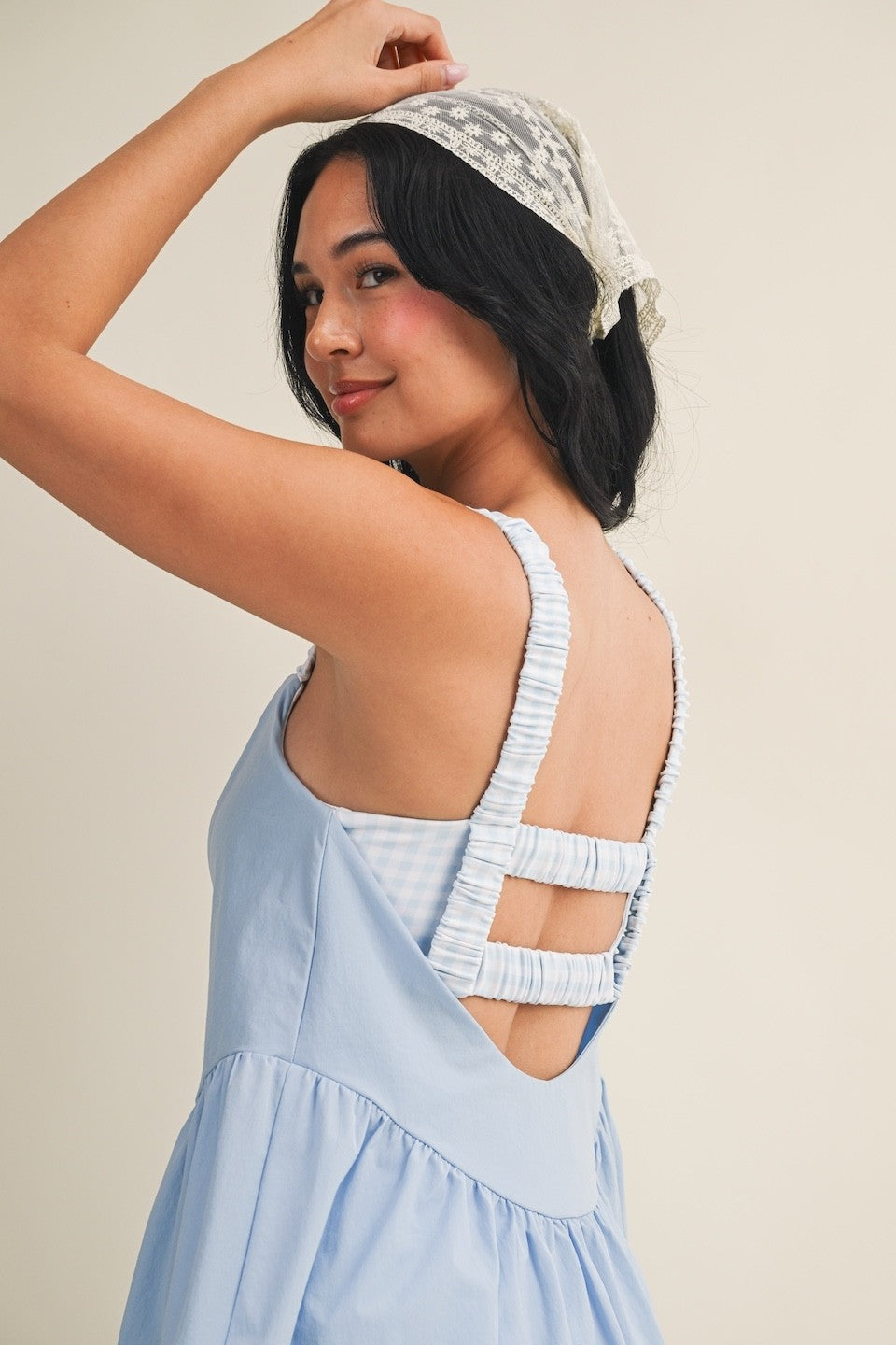 PREORDER: Sweet Escape Gingham Athletic Romper Dress (LATE JUNE)