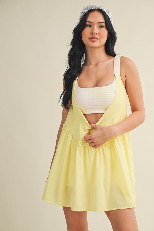 PREORDER: Sweet Escape Gingham Athletic Romper Dress (EARLY JUNE)