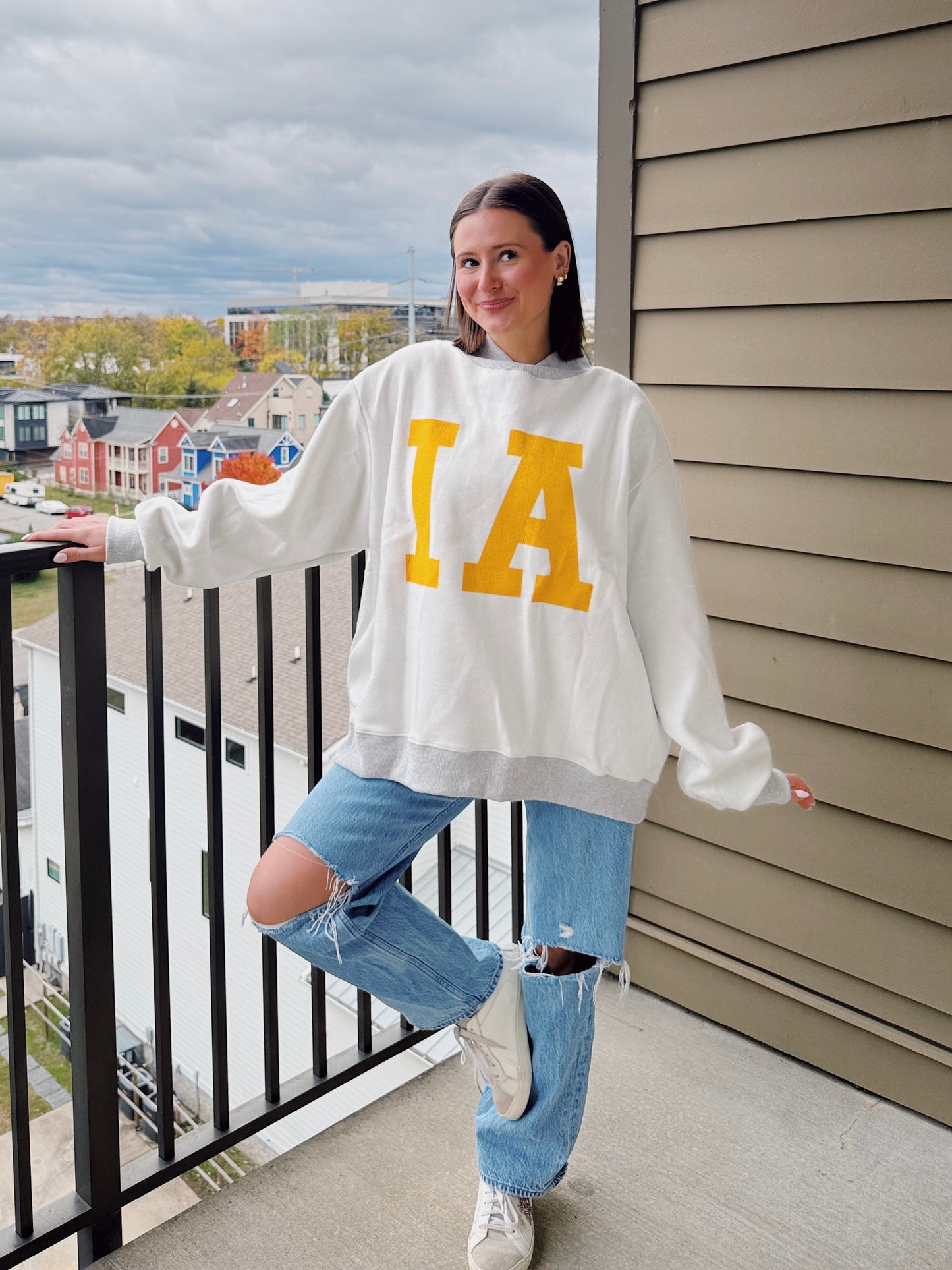 Iowa Reversible Mock Neck Sweatshirt