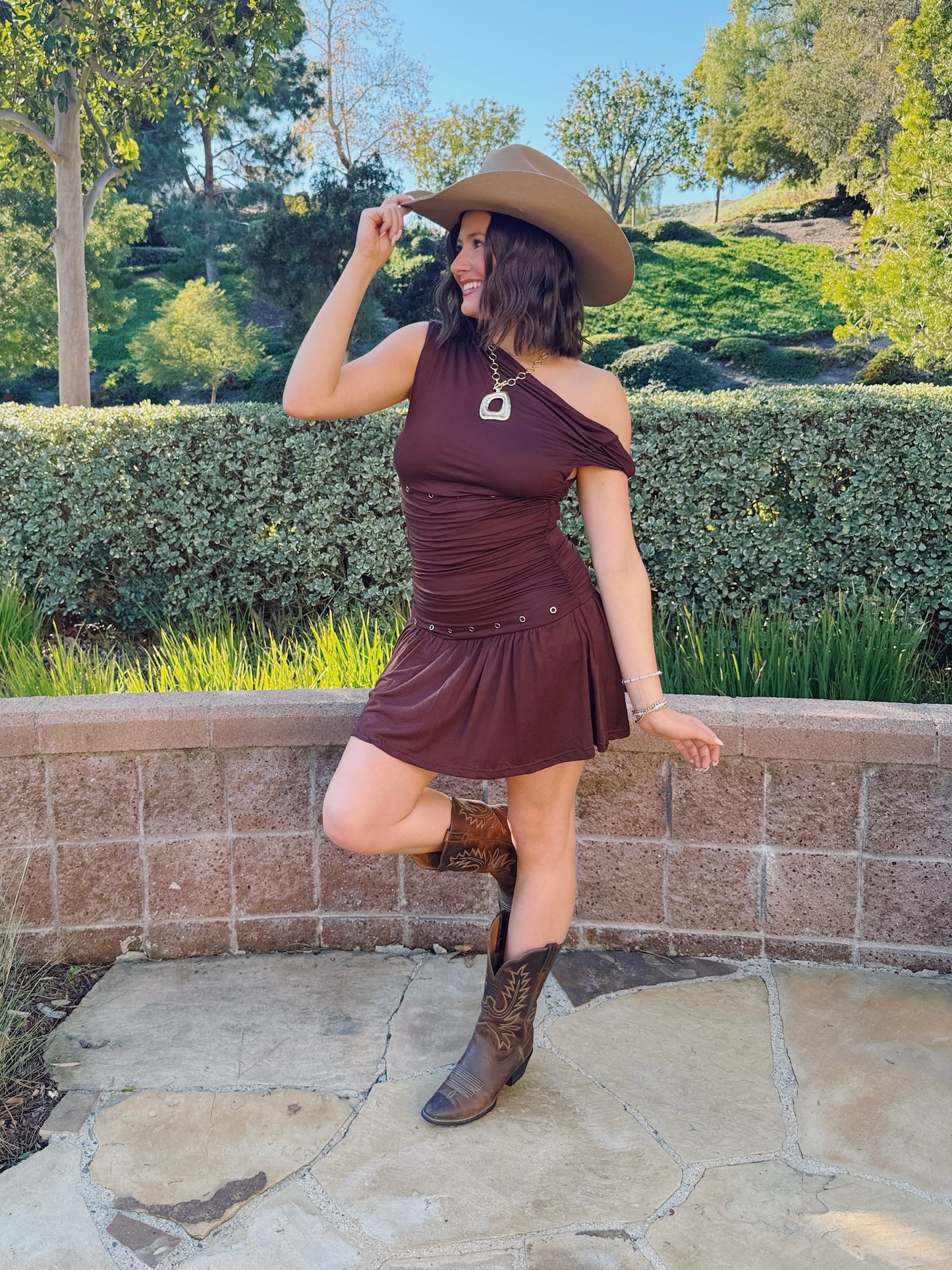 Nashville Nights Studded Twist Romper Dress