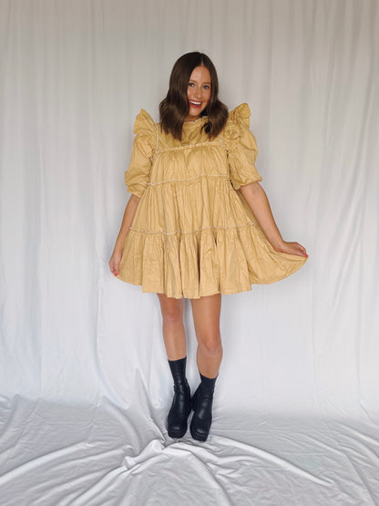 Giving Season Puff Sleeve Tiered Dress