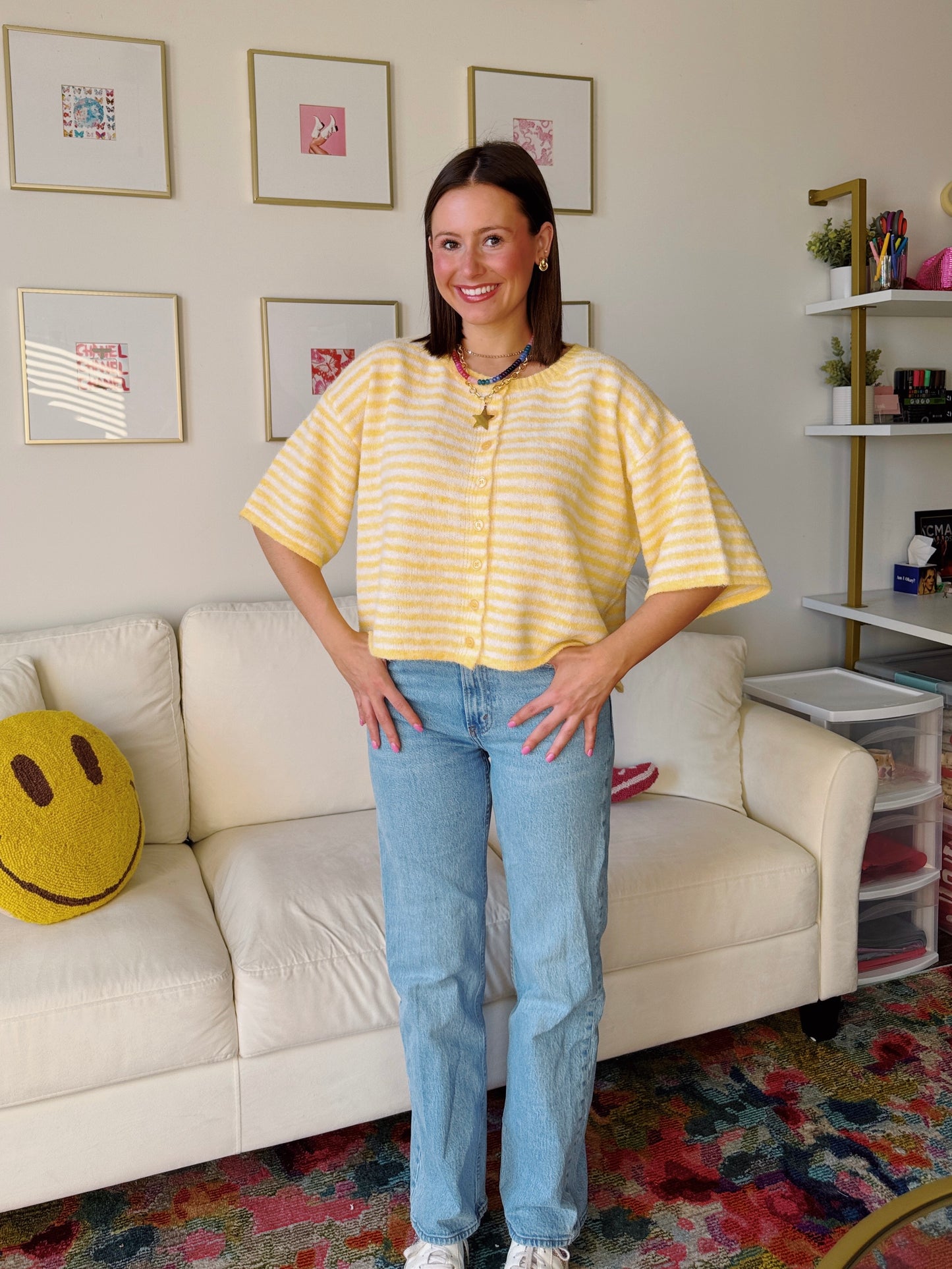 Easy Does It Striped Button Down Cardigan