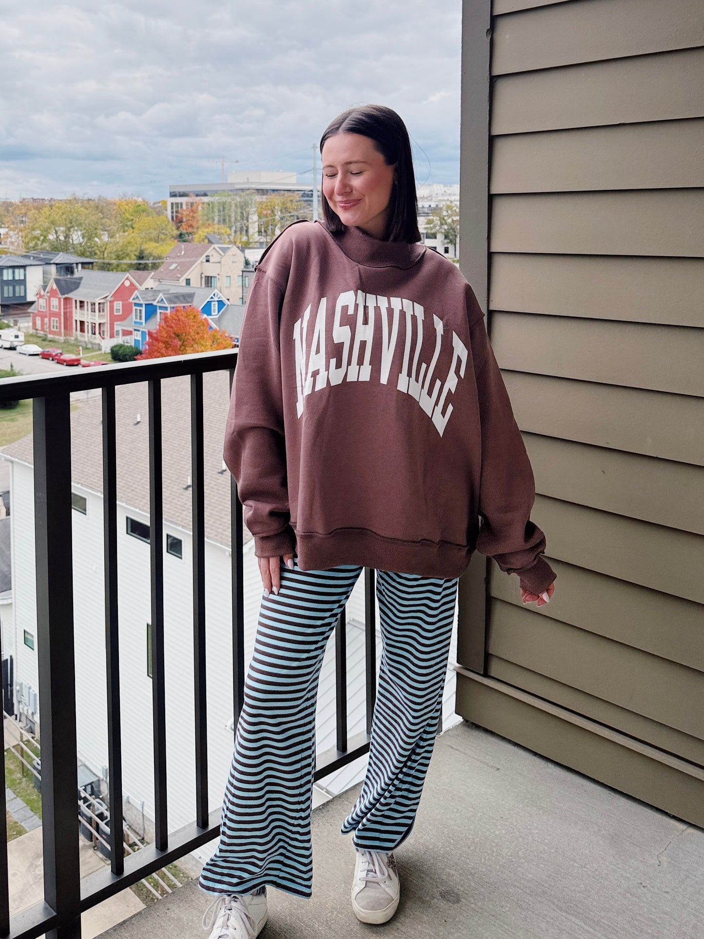 Nashville/Broadway Reversible Mock Neck Sweatshirt