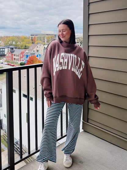 Nashville/Broadway Reversible Mock Neck Sweatshirt