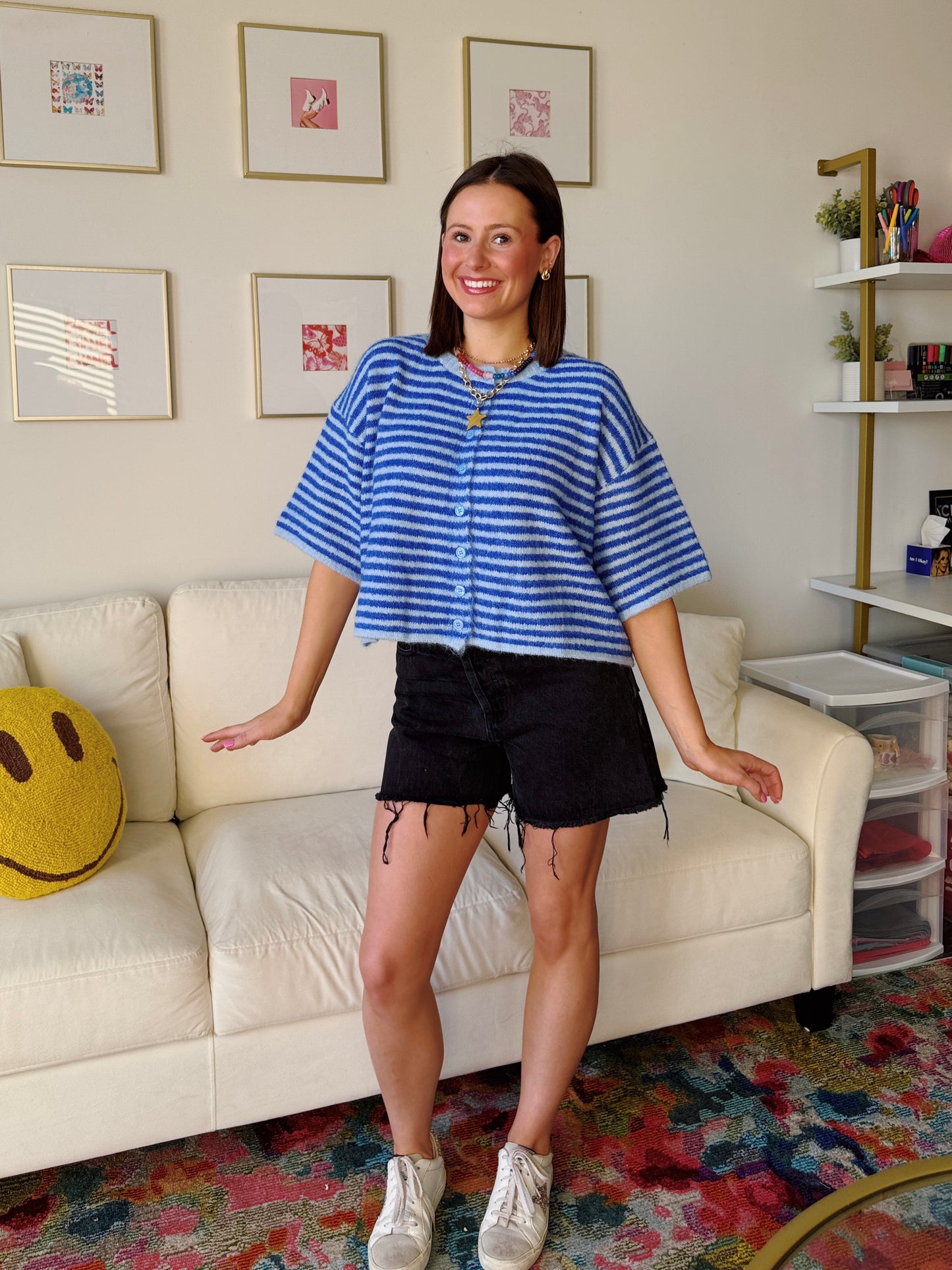 Easy Does It Striped Button Down Cardigan