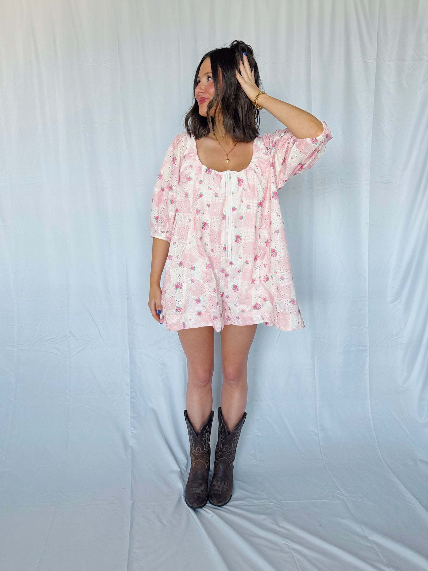 Spring Fling Floral Eyelet Romper