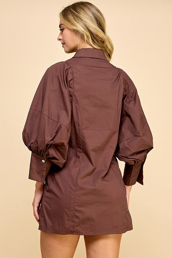 Main Character Moment Tie Front Dress