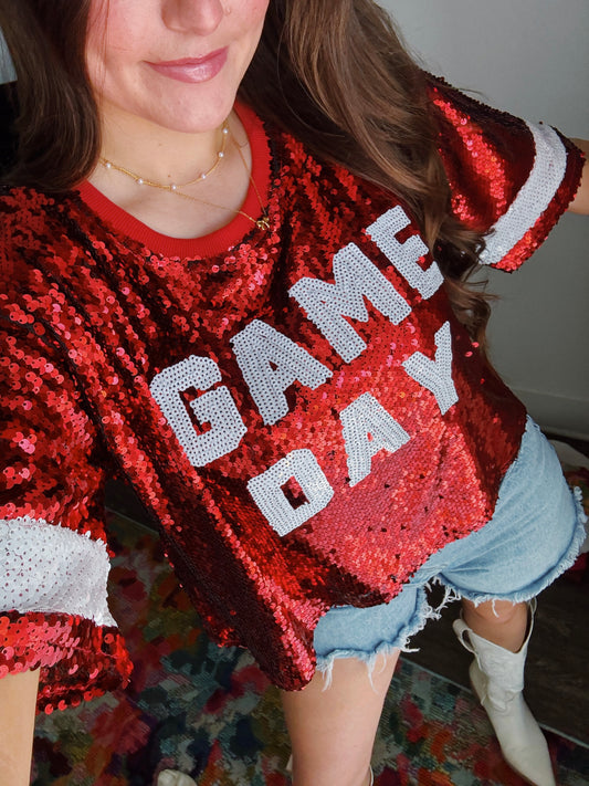 Gameday Everyday Sequin Cropped Tee