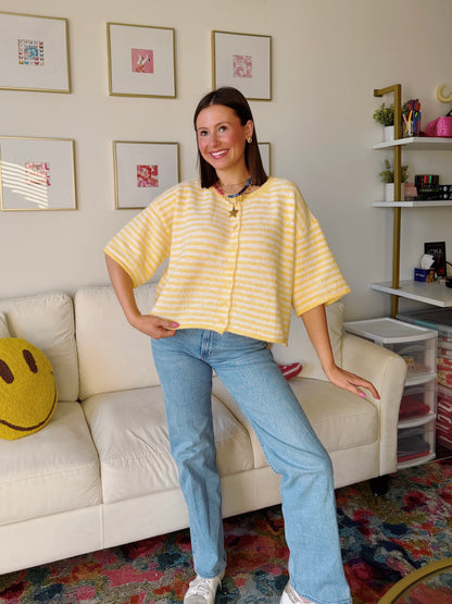 Easy Does It Striped Button Down Cardigan