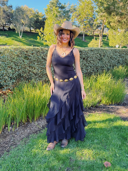 Chasing Sunsets Ruffle Maxi Dress