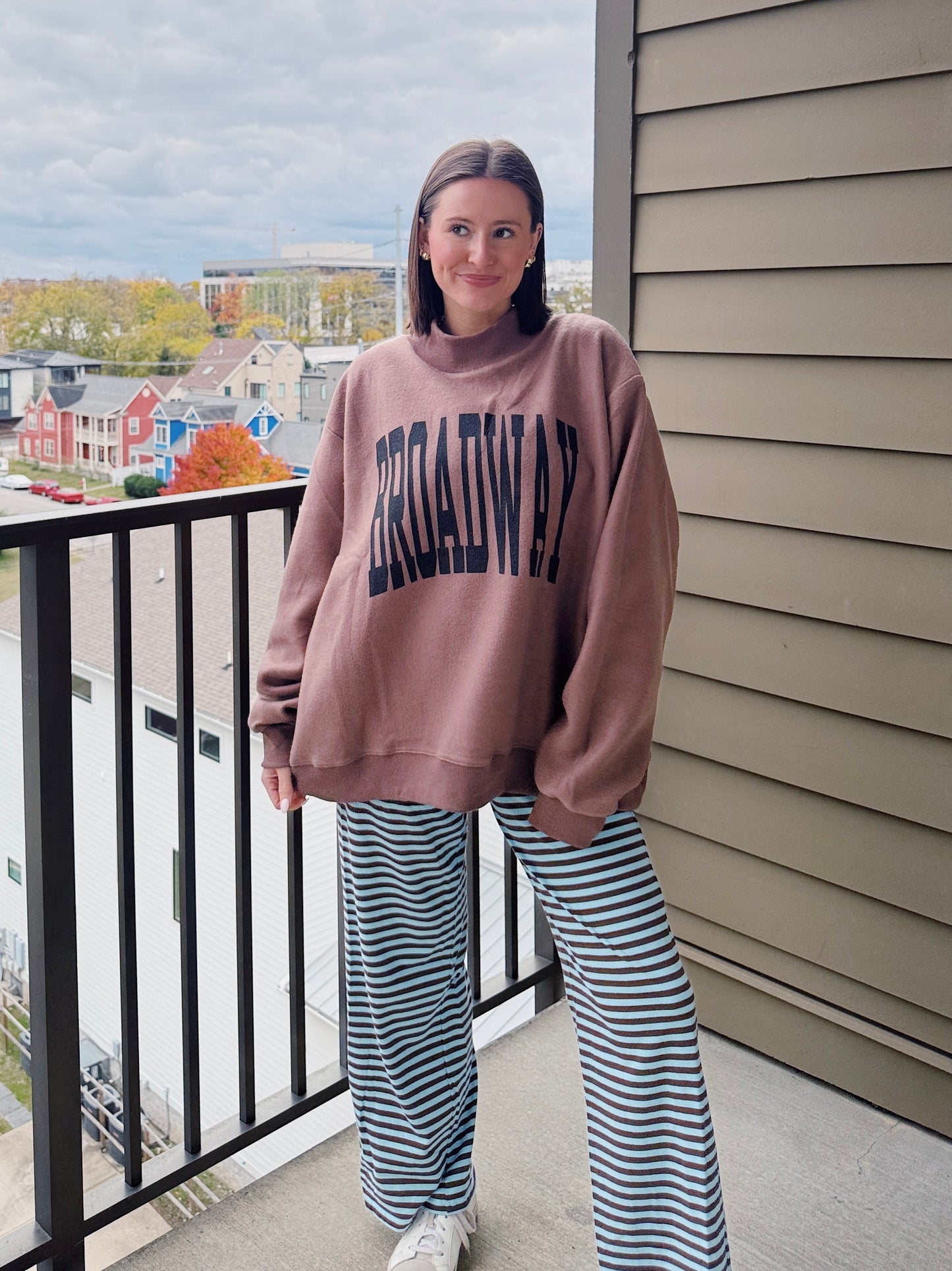 Nashville/Broadway Reversible Mock Neck Sweatshirt