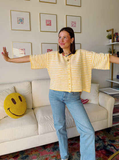 Easy Does It Striped Button Down Cardigan