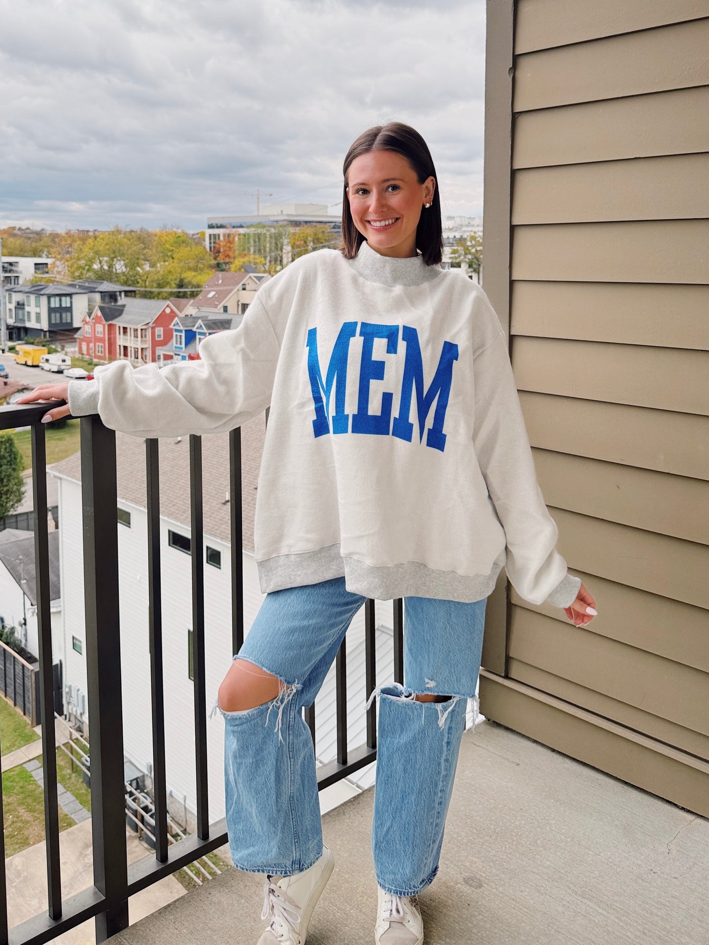 Memphis Reversible Mock Neck Sweatshirt