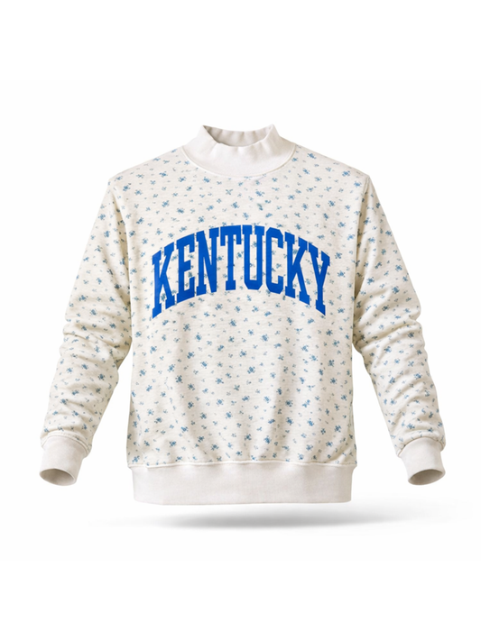 Kentucky Floral Reversible Mock Neck Sweatshirt