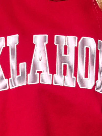 Pinstripe Embroidered Oklahoma Mock Neck Sweatshirt