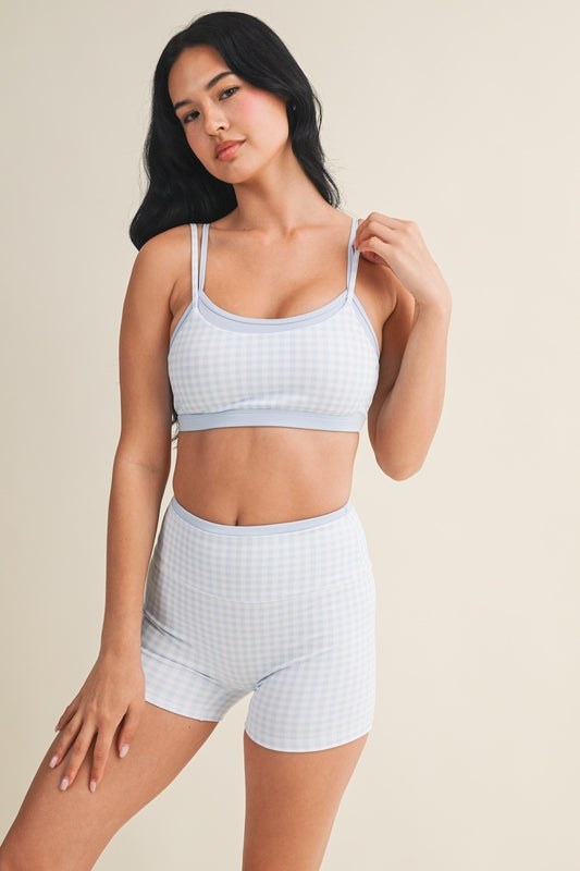 PREORDER: Off Duty Gingham Sports Bra & Shorts Set (LATE JUNE)