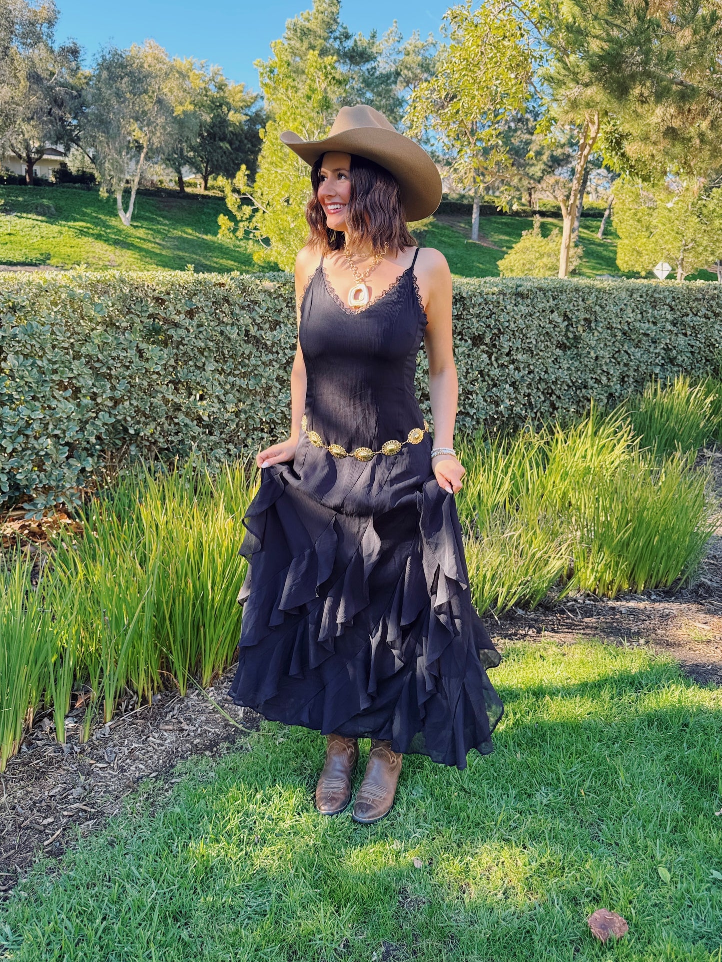 Chasing Sunsets Ruffle Maxi Dress