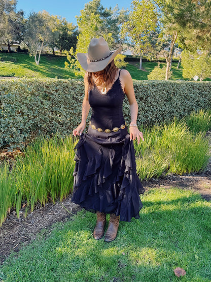 Chasing Sunsets Ruffle Maxi Dress