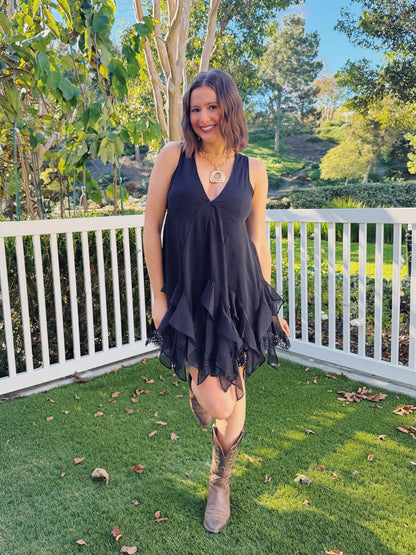 Rustic Romance Ruffle Romper Dress