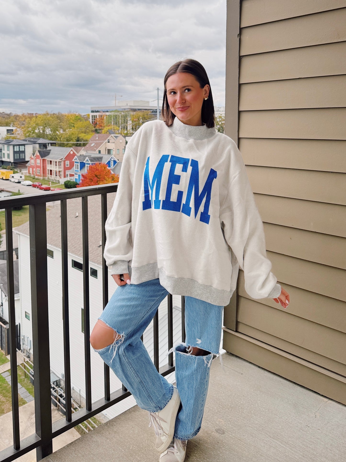 Memphis Reversible Mock Neck Sweatshirt