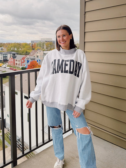 Football/Gameday Reversible Mock Neck Sweatshirt