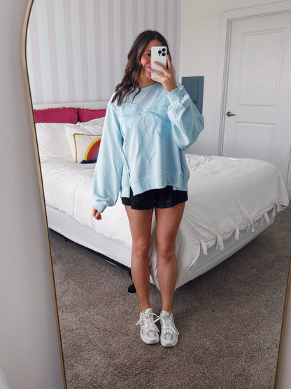 Dancing Through Life Lace Bow Sweatshirt
